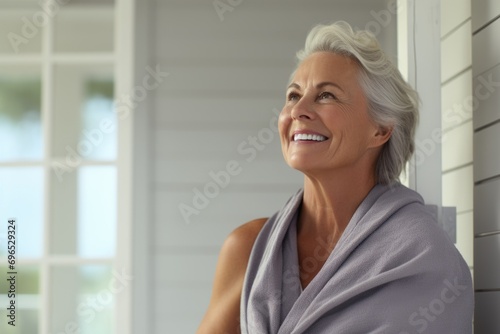 Portrait of a attractive senior woman in her home