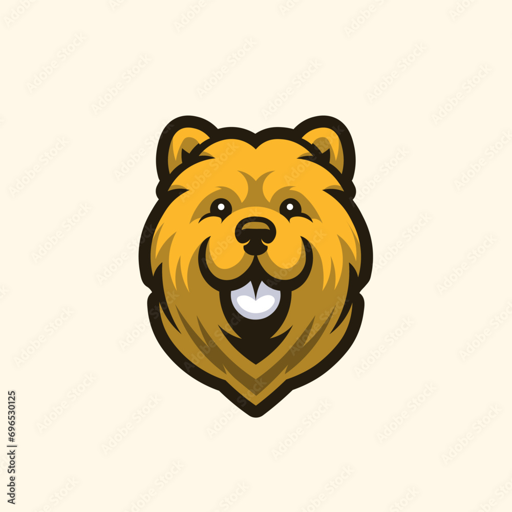 Obraz premium Chow Chow Dog Mascot Logo Illustration