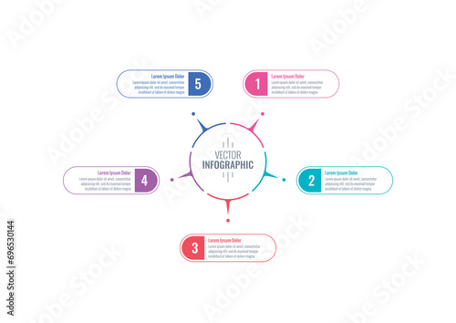 round, center infographic template. internet, business, web, magazine, annual report information template. six steps infographic template