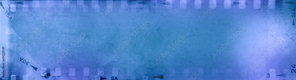 Film negatives blue background