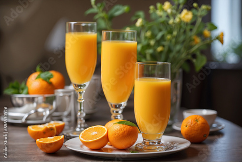 Freshly squeezed orange juice in a glass