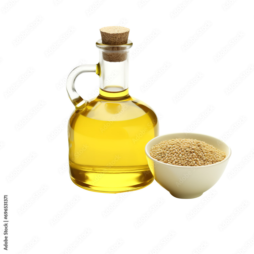 Natural and fresh sesame oil isolated on transparent background
Natural and fresh sesame oil isolated on transparent background