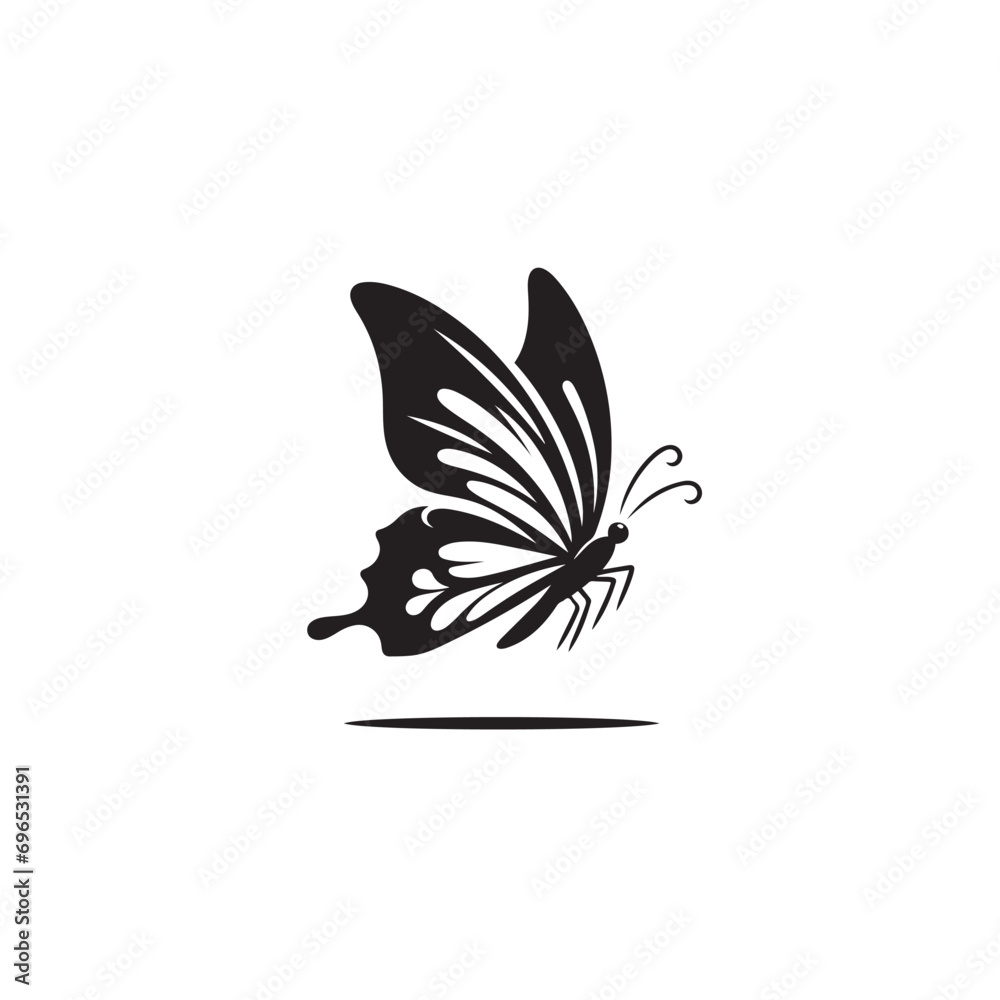 Butterfly Silhouette Grace - Delicate Insect Beauty for Creative Artistry
