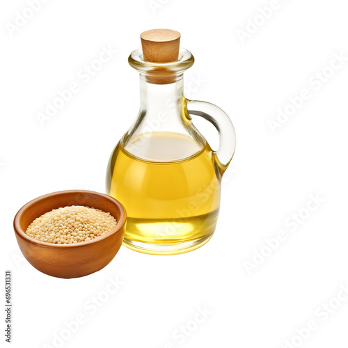Natural and fresh sesame oil isolated on transparent background
