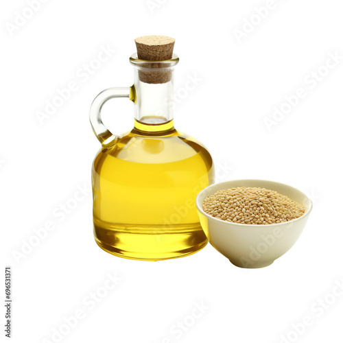 Natural and fresh sesame oil isolated on transparent background
