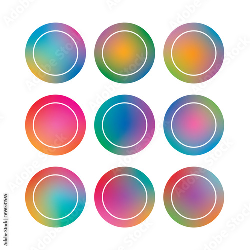 round gradient buttons. gradient backgrounds. nine gradient backgrounds