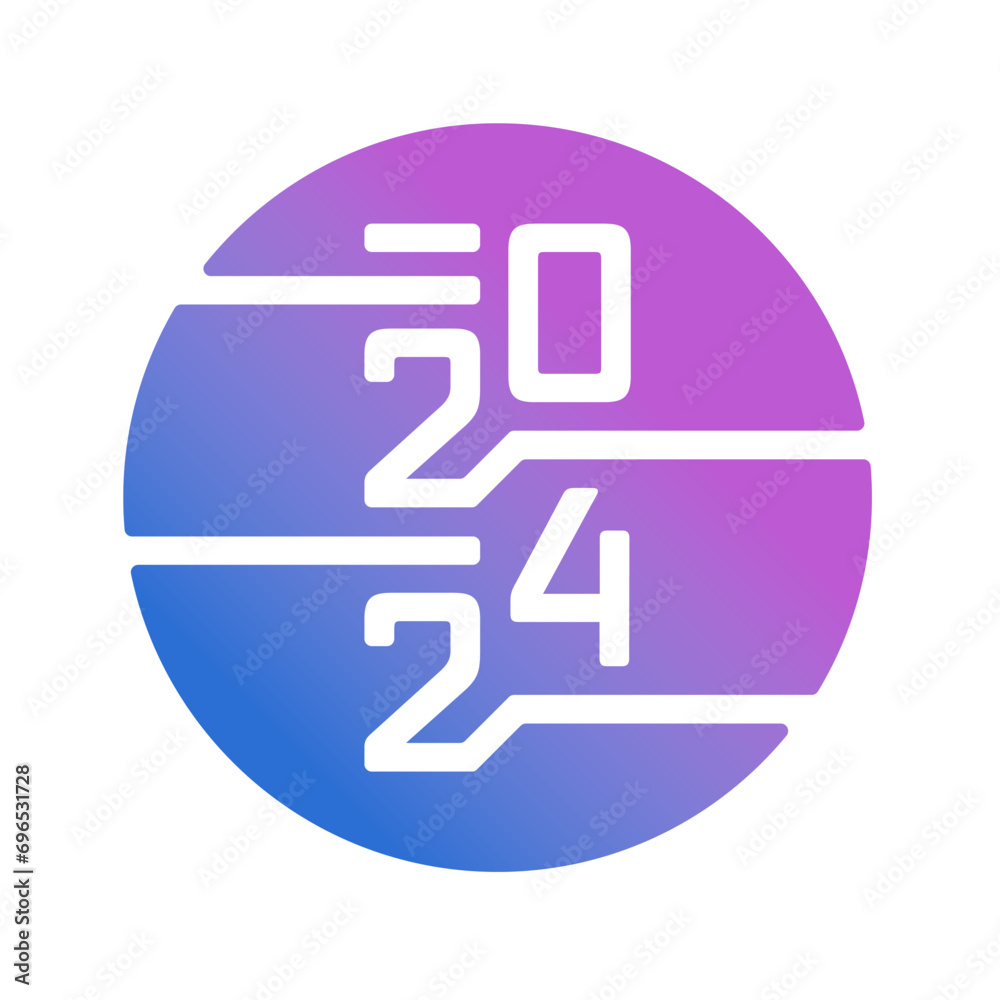 round in 2024. blue-violet 2024 logo. technological 2024 concept round in 2024. blue-violet 2024 logo. technological 2024 concept
