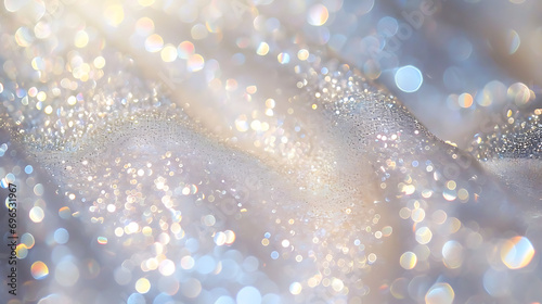 shiny sparkled glitter in soft light background with bokeh - dreamy pointillism photo