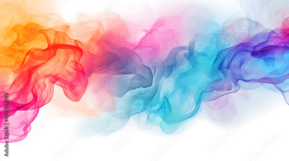 Light color, watercolor tie dye, white background, bright colors, smoke. colorful background