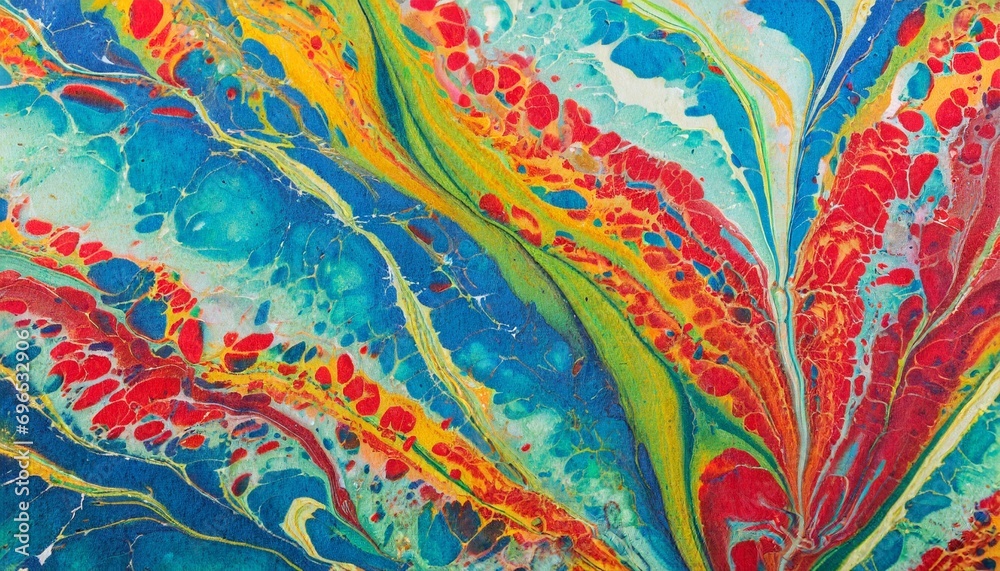 rick colored marbled paper captured from close up