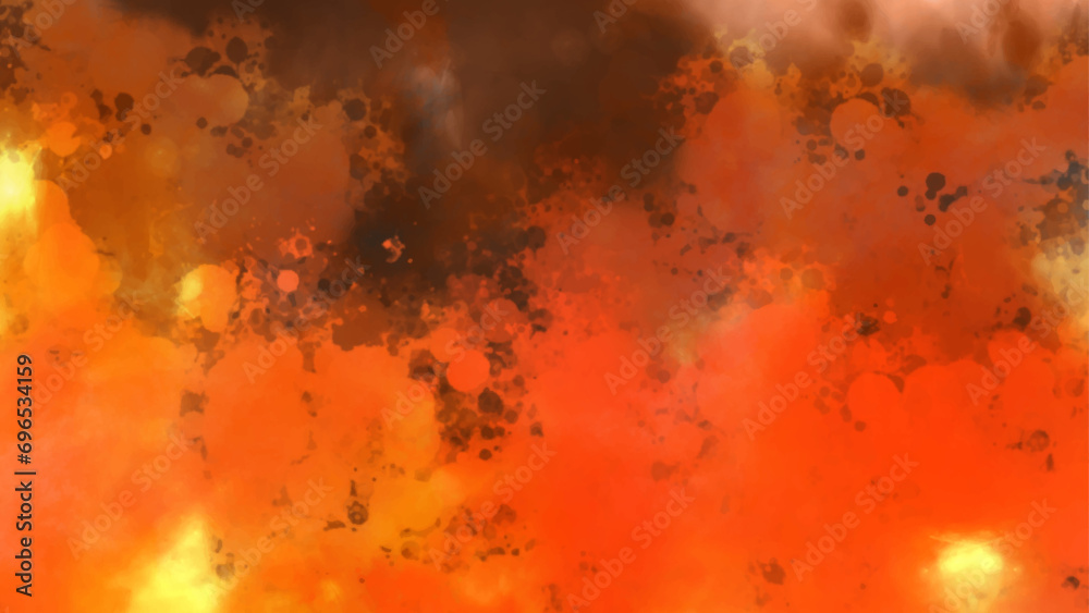 Orange Watercolor Background. Abstract Orange Watercolor Background. Colorful Red, Orange, And Yellow Watercolor with Vibrant Distressed Grunge Texture
