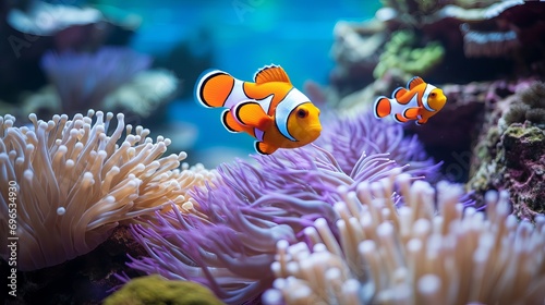 The clear blue ocean and corals in a beautiful shot