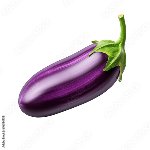 Natural and fresh aubergine isolated on transparent background