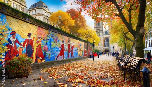 mural london autumn london