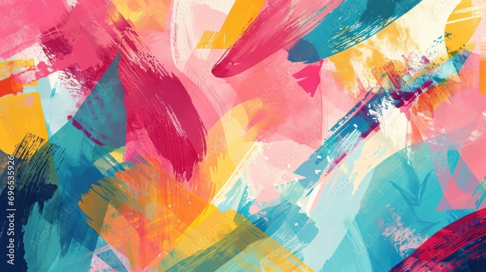 Pastel colored brushstrokes, colorful abstract background - obrazy, fototapety, plakaty 