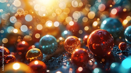 Colorful glossy balls with reflections. photo