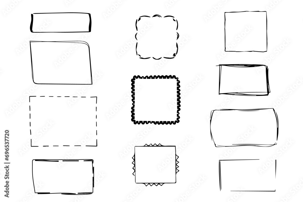 Handdrawn doodle charcoal pen grunge square rectangle borders. Frame and box elements with marker details. Rectangle, border, and brush squares. Squares rectangle vector set in sketch style Handdrawn doodle charcoal pen grunge square rectangle borders. Frame and box elements with marker details. Rectangle, border, and brush squares. Squares rectangle vector set in sketch style