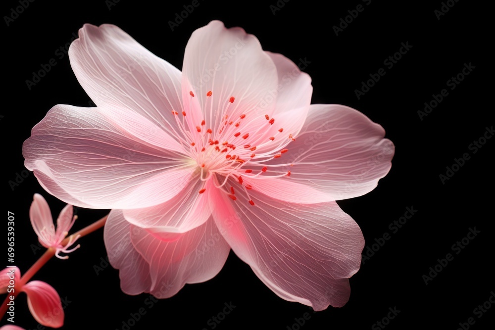 A detailed close up view of a pink flower on a stem. Perfect for nature or floral themed projects A detailed close up view of a pink flower on a stem. Perfect for nature or floral themed projects