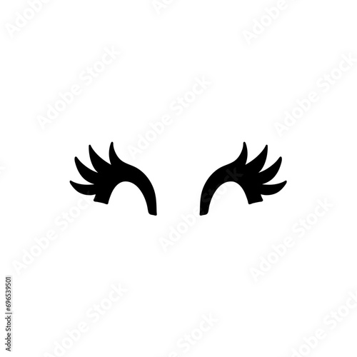 curled thick girl eyelashes black outline