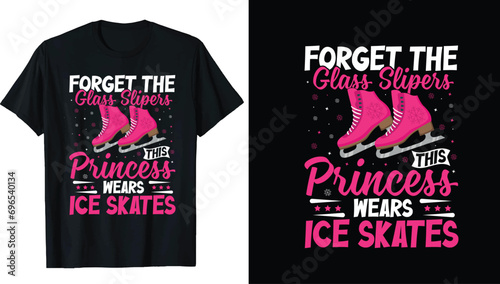 Roller derby Ice Skating T-shirt Design, Ice winter sports skates T-shirt design
