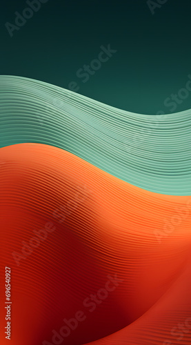 abstract wave background with green and orange colors