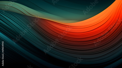 abstract wave background with green and orange colors