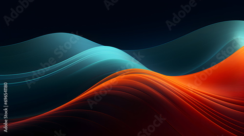 abstract wave background with green and orange colors