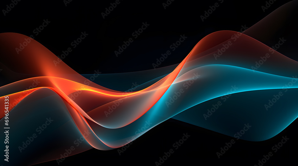 Naklejka premium abstract wave background with green and orange colors