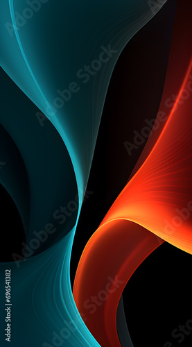 abstract wave background with green and orange colors