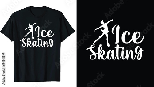 Roller derby Ice Skating T-shirt Design, Ice winter sports skates T-shirt design