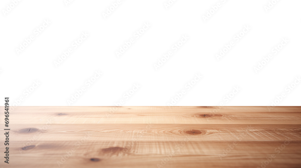 Empty wooden table isolated on transparent background, for product promotion placement, marketing display product, png