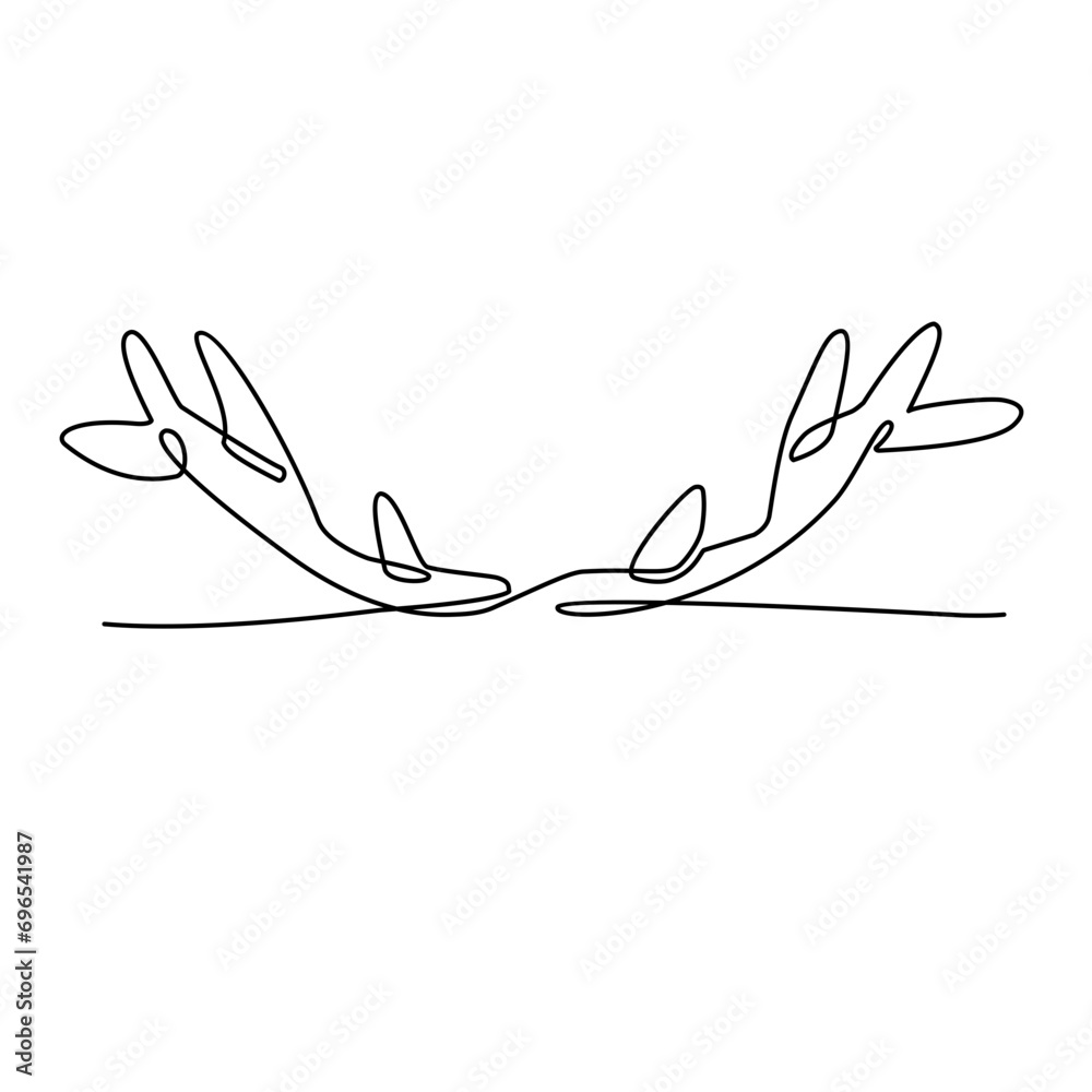 continuous line drawing of deer antler continuous line drawing of deer antler