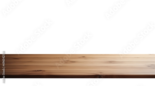 Empty blank wood table isolated on transparent background, for product promotion placement, marketing display product, png