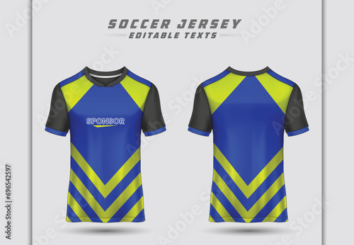 Modern T shirt jersey design suitable for sports, racing, soccer, gaming and e sports vector