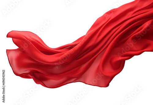wavy red cloth or wavy silk floating in the air PNG