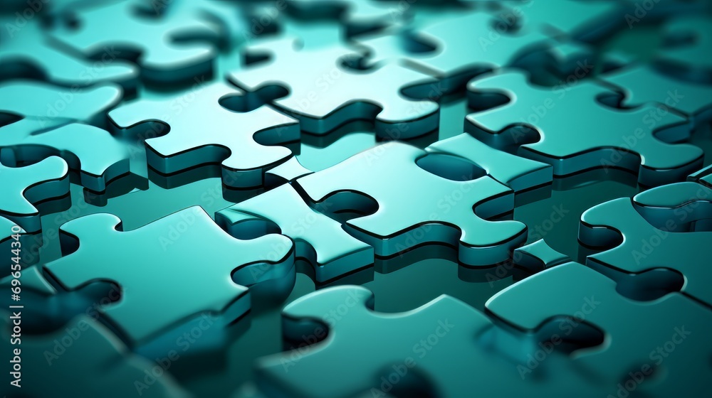 Mint colored interconnected puzzle pieces Mint colored interconnected puzzle pieces