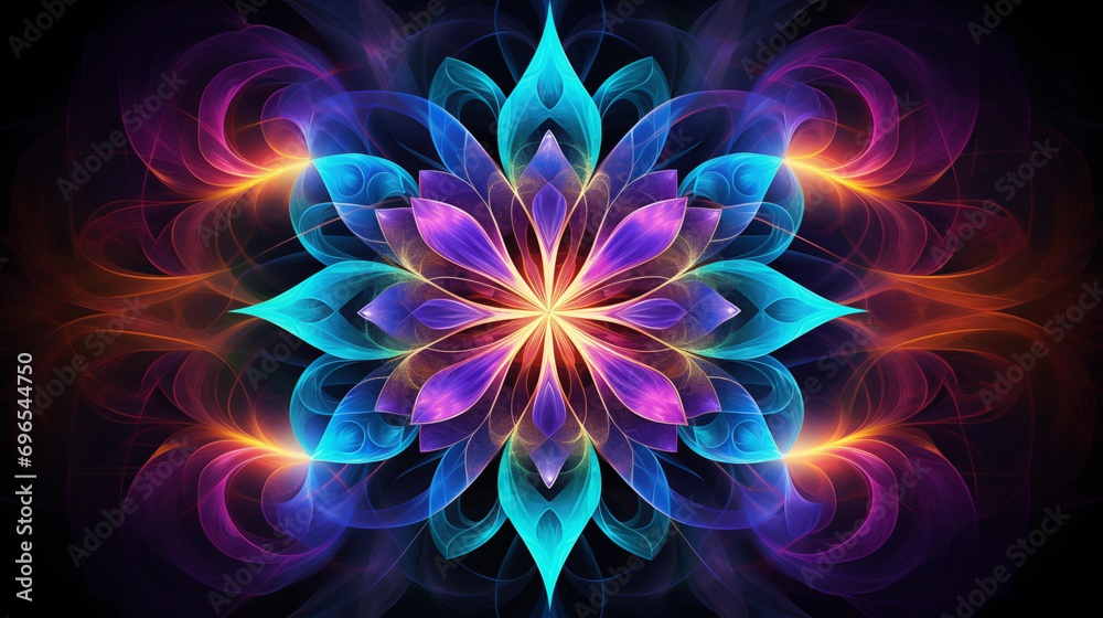 Fractal figure like flower petals. Generative ai Fractal figure like flower petals. Generative ai
