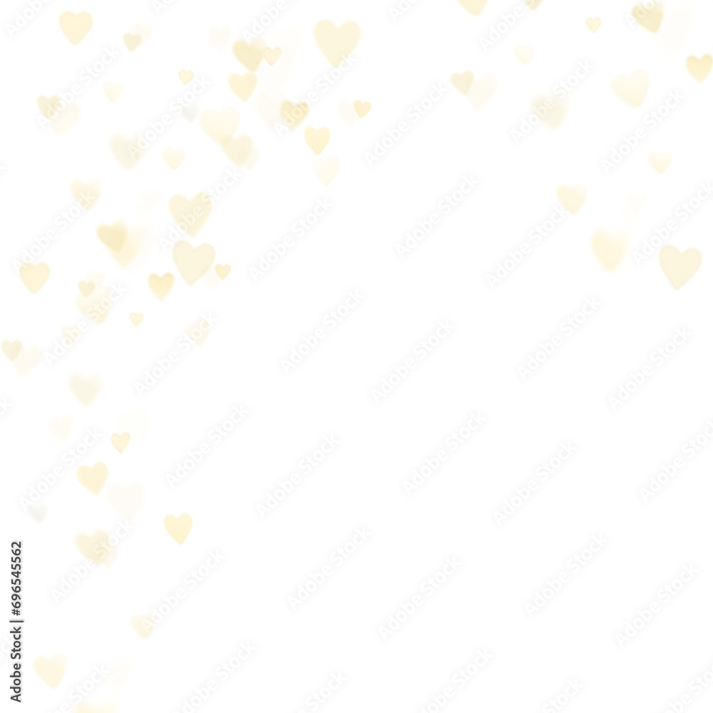 golden hearts frame without background valentine's day