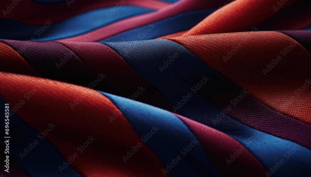 Close Up of Red and Blue Striped Fabric