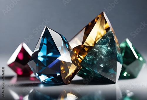 mix of Presious stones on minimal background