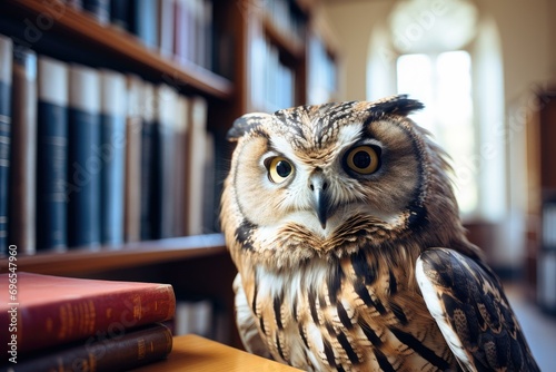 Majestic Owl in Library