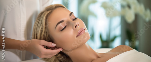 Serene beauty spa experience with professional facial massage