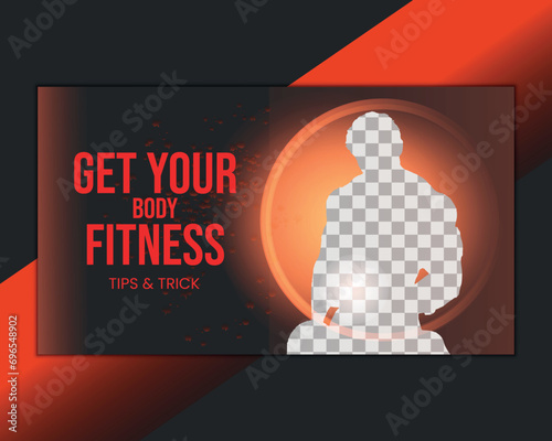 Modern Body Fitness Social Media Thumbnail and web banner  Design Template