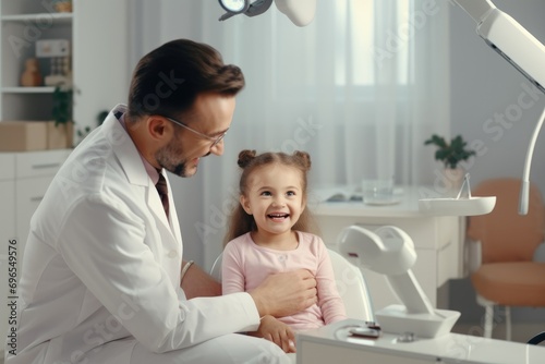 Doctor examining a little patient in the office