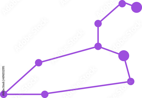 Zodiac constellations. Minimalist star signs, astrology constellation shape.