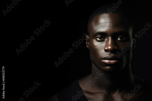black history month copy space, a man on dark background © VicenSanh