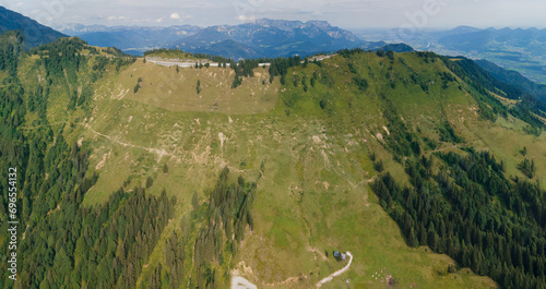 Panoramic view to the Berchtesgaden Rossfeld Mountain pass road photo