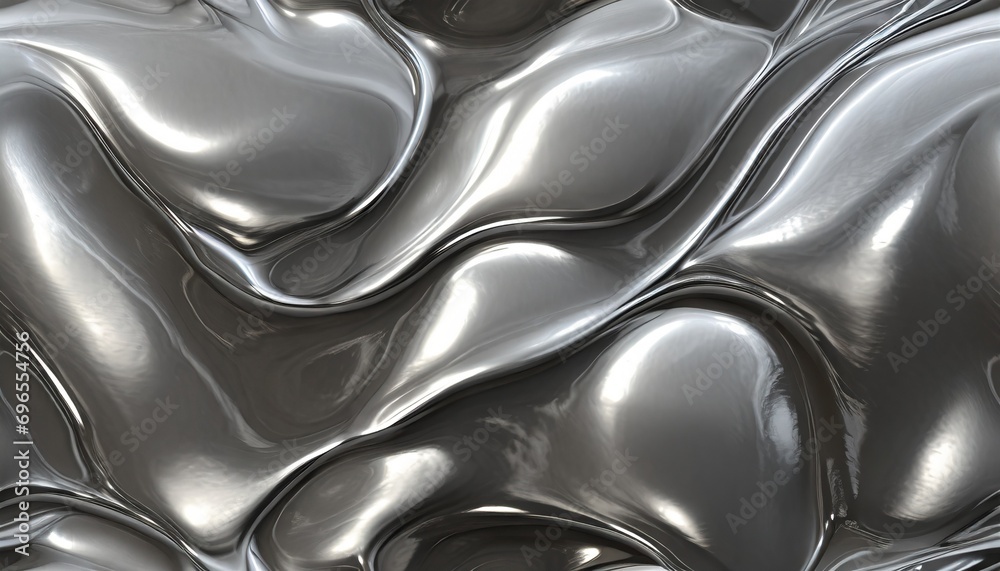 abstract 3d background with flowing liquid metal texture seamless ...