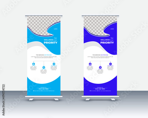 Creative Modern and colorful Roll-up banner design template