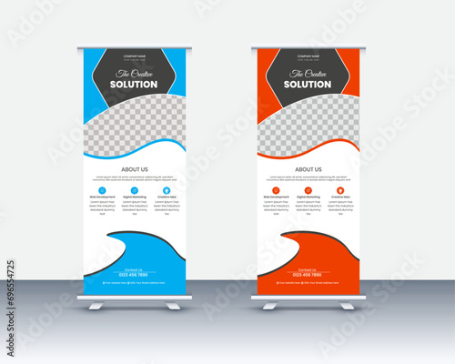 Creative Modern and colorful Roll-up banner design template